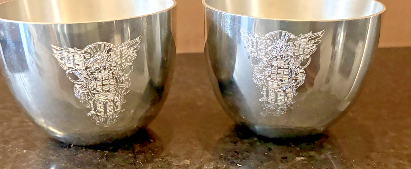 Vintage Kirk Stieff Pewter Cups Set of 2 Made in USA Excellent Condition Vintage Kirk Stieff Pewter Cups Set of 2 Made in USA Excellent Condition