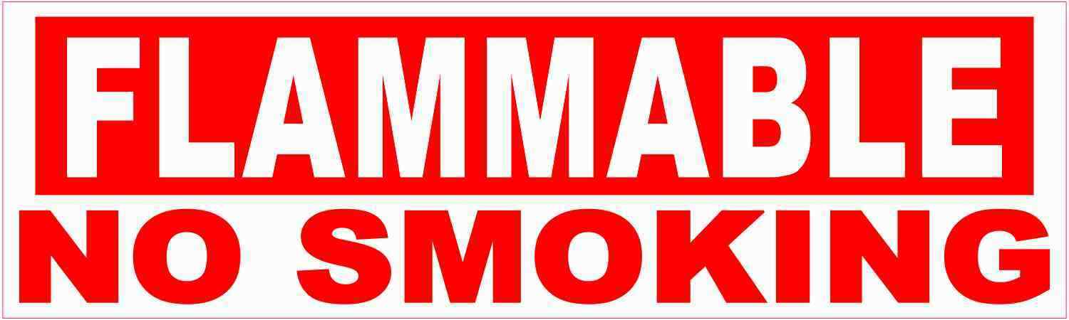 10in x 3in Flammable No Smoking Vinyl Sticker