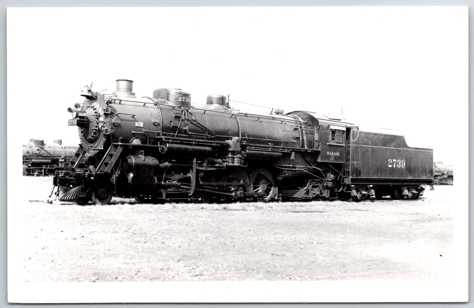 RPPC 1950s WABASH RAILROAD ENGINE #2739 real photo postcard