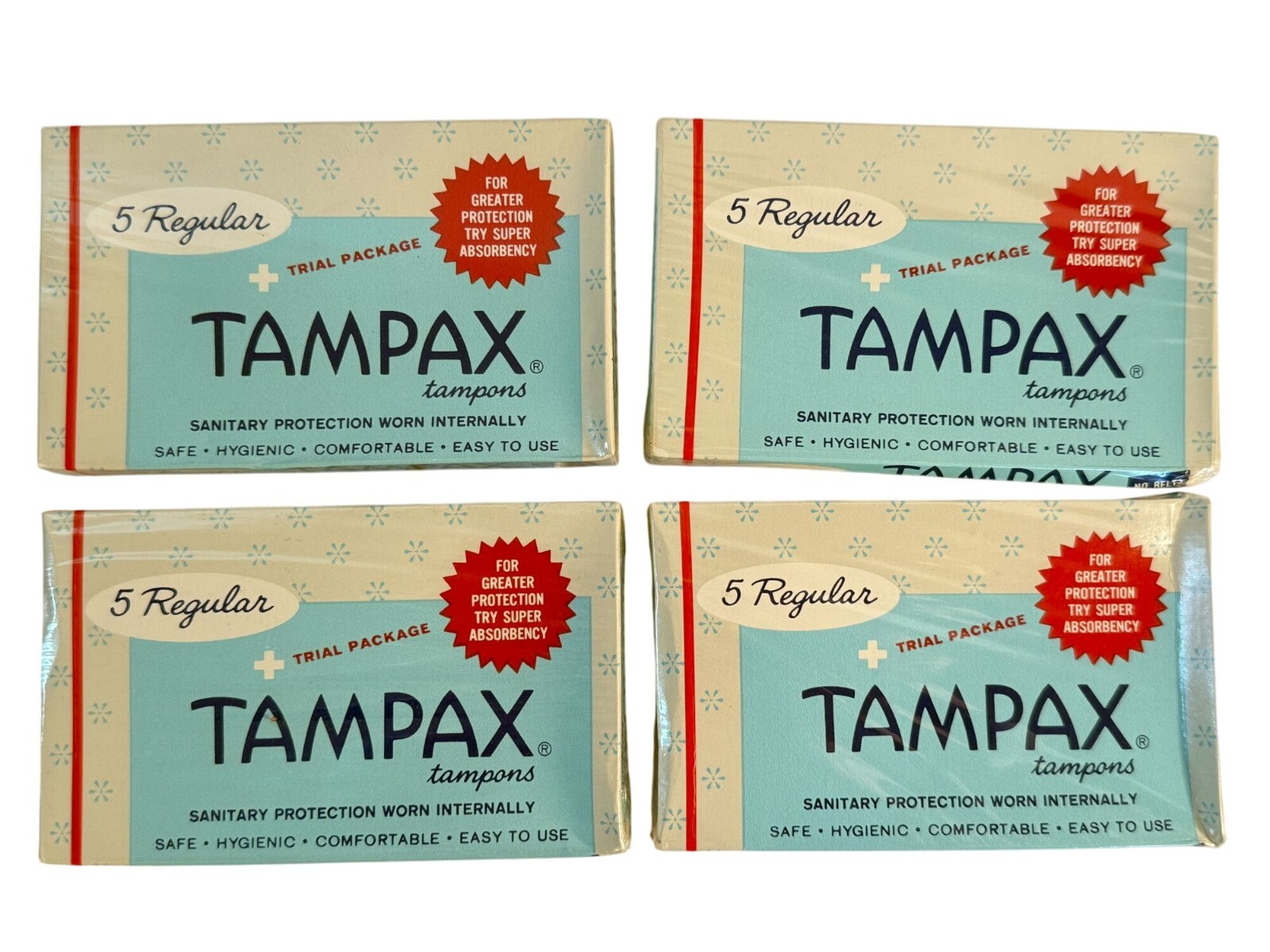 Vintage 1960s Advertising Tampax Tampons Trial Pkg Movie Prop Sealed New Lot of