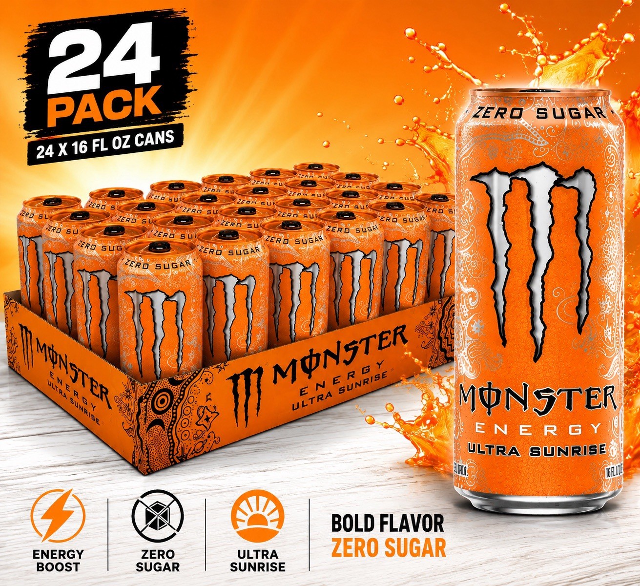 MONSTER ULTRA SUNRISE 16FL OZ CAN 24CT CASE