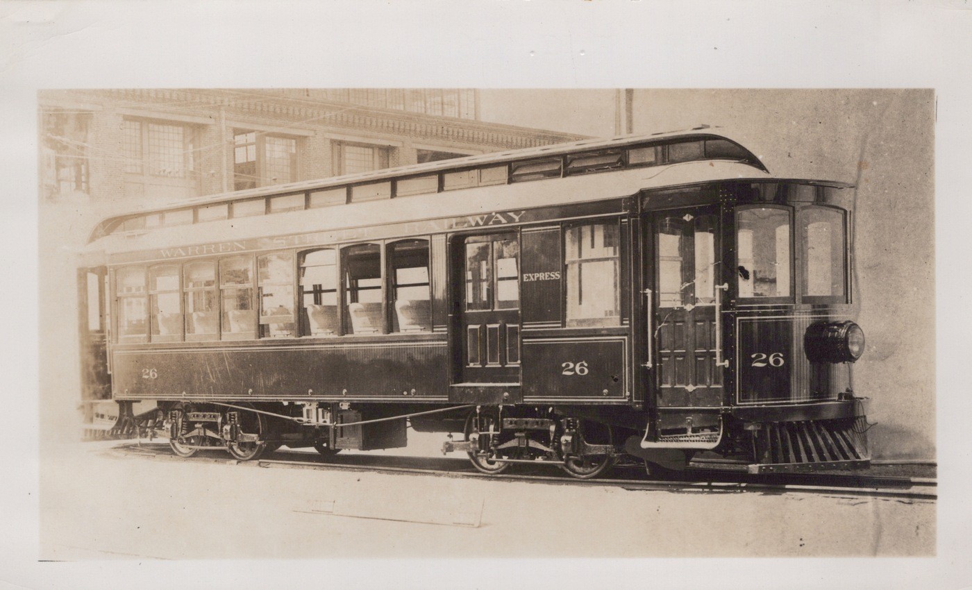 Warren Street Railway Car 26 Express Ohio Interurban 1910s - Original Photo