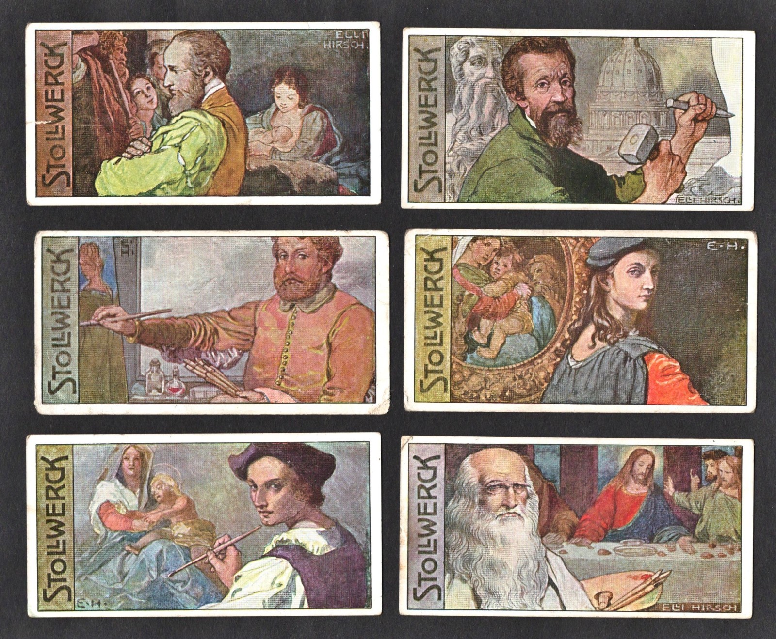 Stollwerck Heroes Album 1909 Card Set 426 Artists Da Vinci Michelangelo Raphael