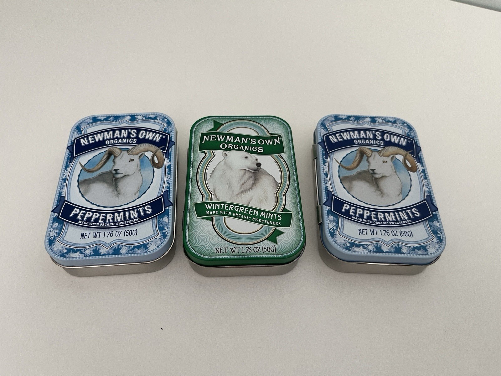 Newman\'s Own Organics Mint Tins Empty 3pc 2005