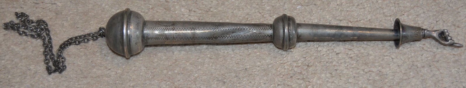 Rare Antique c1850-1899 Polish Silver Yad Torah Pointer Judaica Warsaw POLAND
