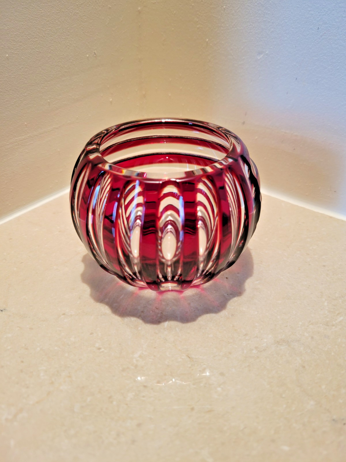 FABERGE SOPHIA RUBY RED VOTIVE CANDLE HOLDER