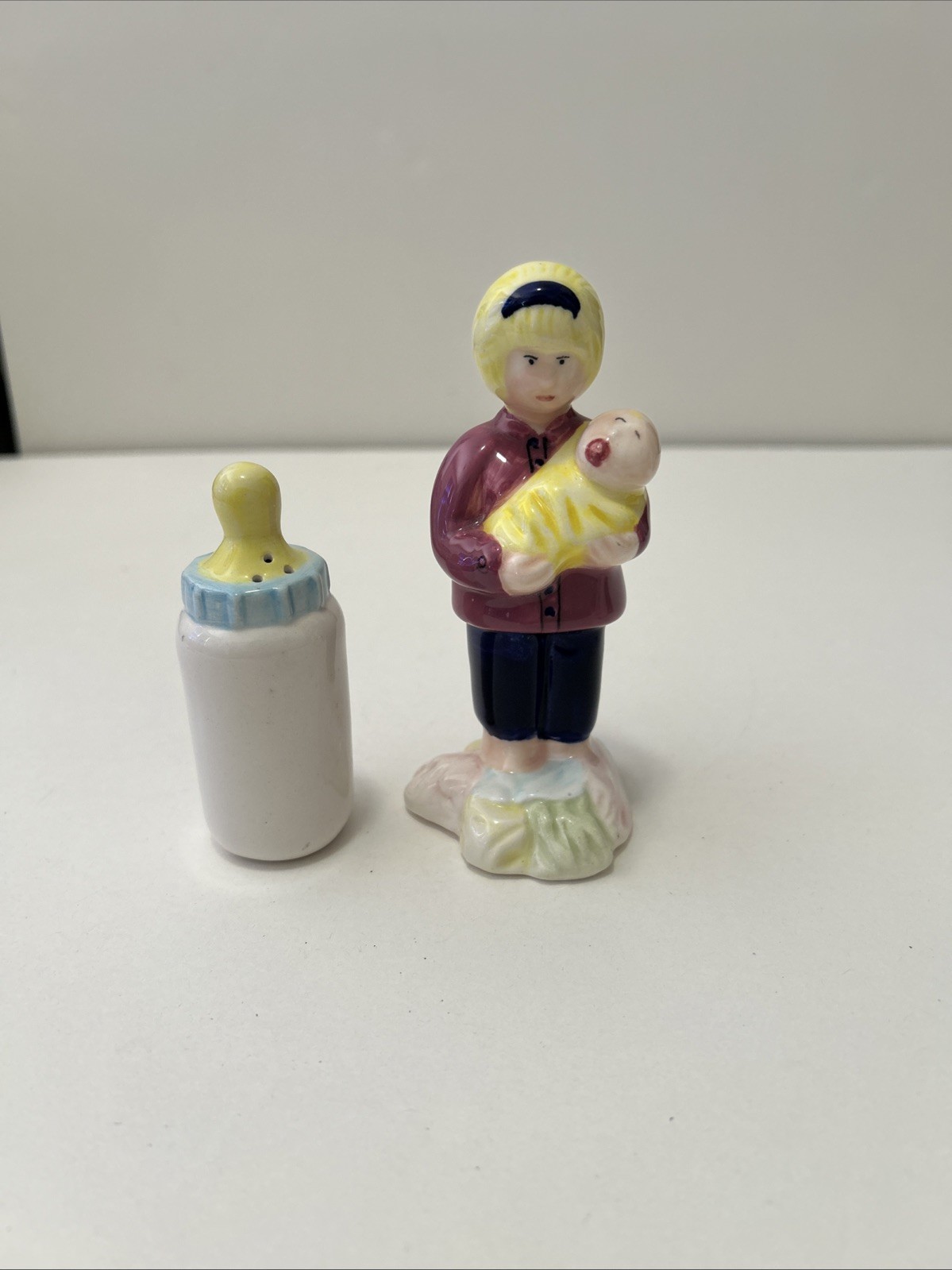 Vintage OCI Omnibus Salt and Pepper Shakers- Mom And Baby with  Baby Bottle