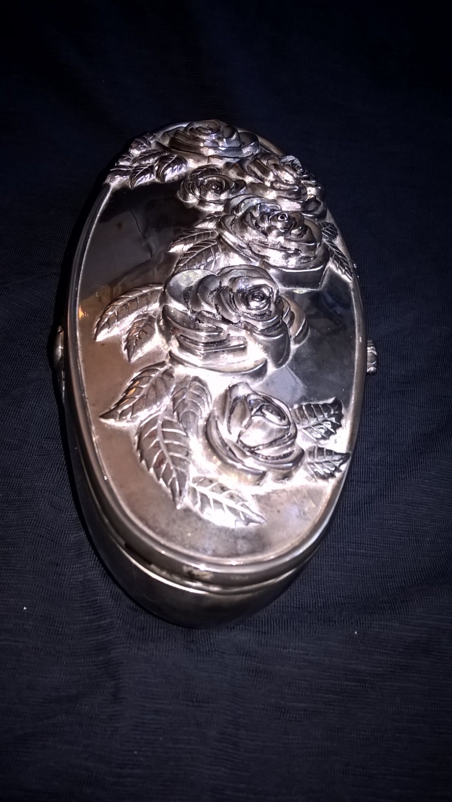 Godinger Co. Oval Rose/Floral Trinket/Jewelry Box Red Velvet Lining Heavy Godinger Co. Oval Rose/Floral Trinket/Jewelry Box Red Velvet Lining Heavy