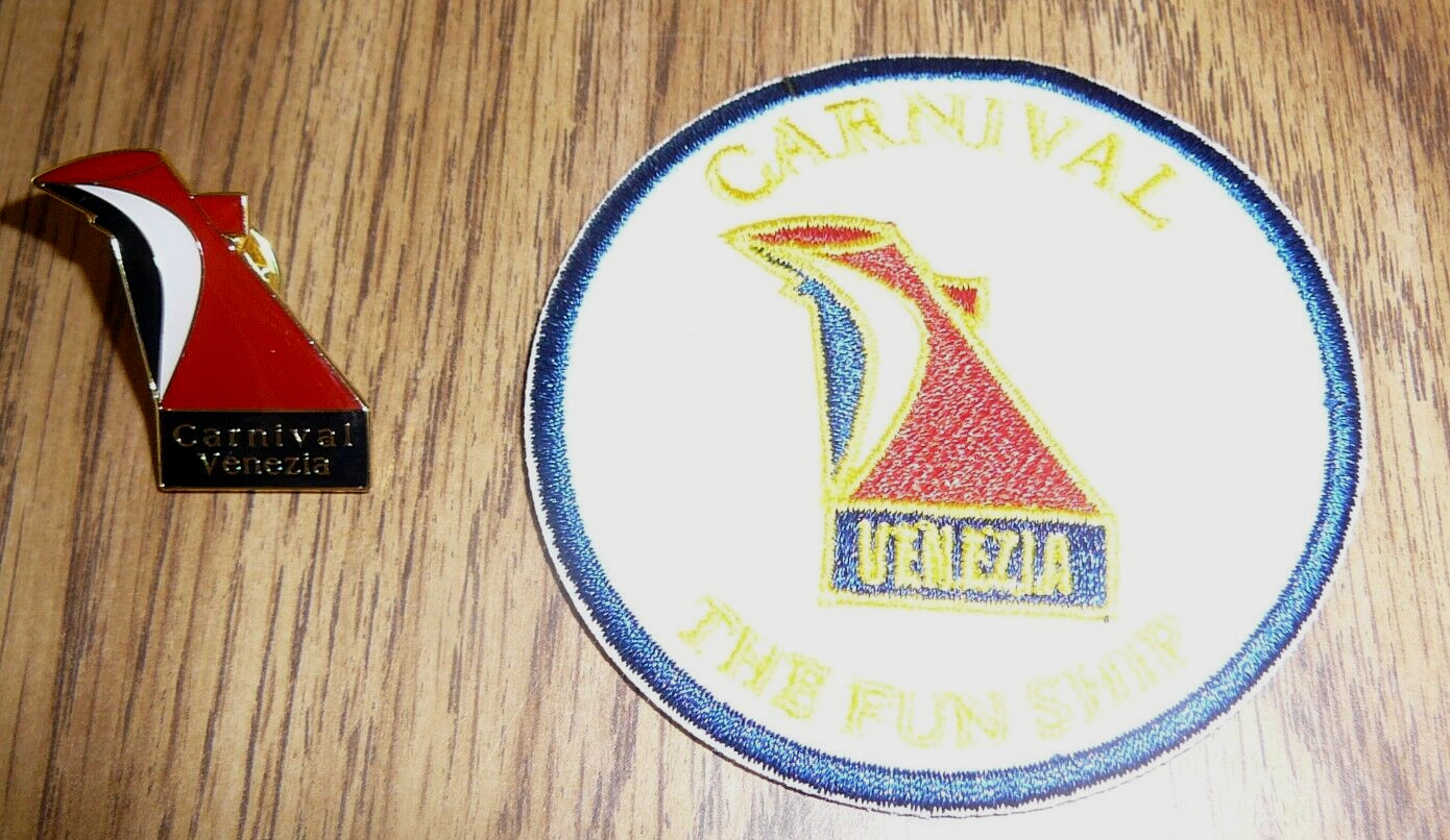 CARNIVAL CRUISE LINES VENEZIA FUNNEL HAT PIN AND PATCH