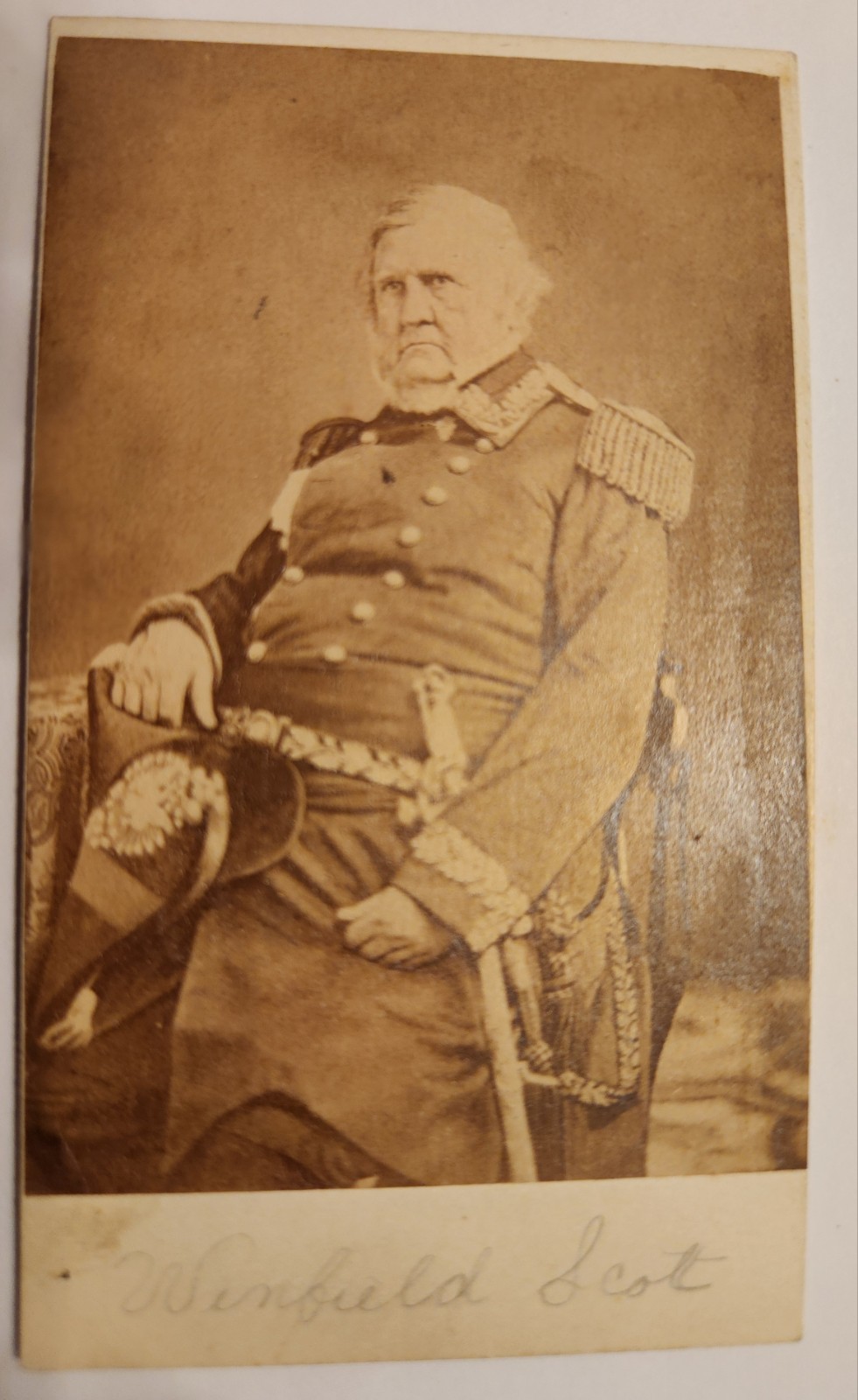 Carte de Viste of Union Brevet Lt Gen Winfield Scott by Frederick Gutekunst