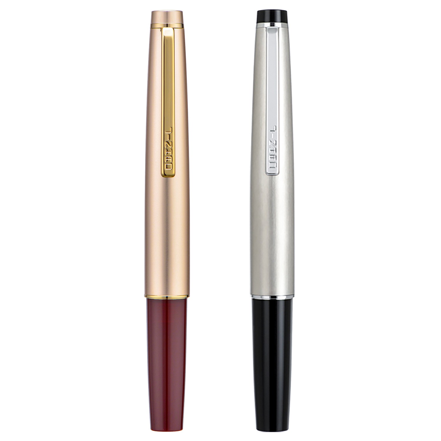 2 PCS Jinhao 59 Fountain Pen EF/ F Nib, Brushed Cap Mini Travel Pocket Pen 