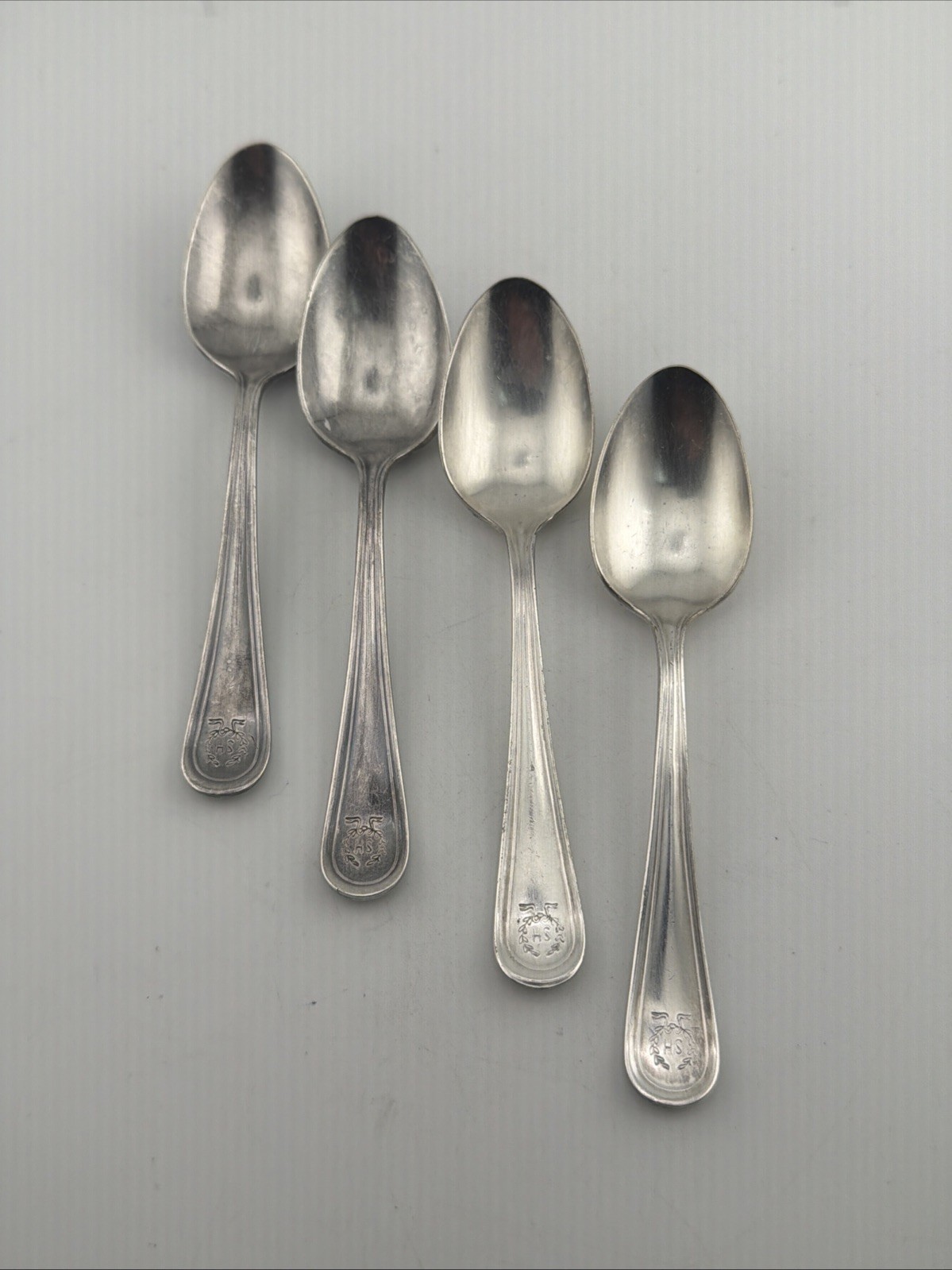 4 Vintage Savoy Hilton London Silver Plated Small Spoons 4 3/8” REED & BARTON
