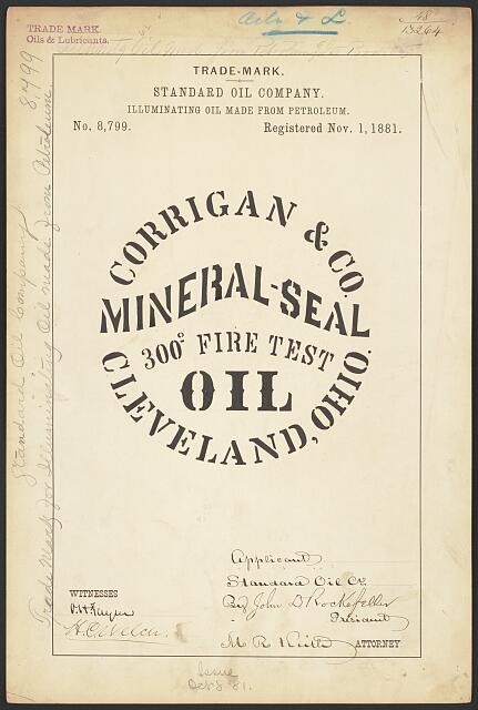 Photo:Standard Oil Mineral-Seal Oil Trademark Cleveland Ohio 1881