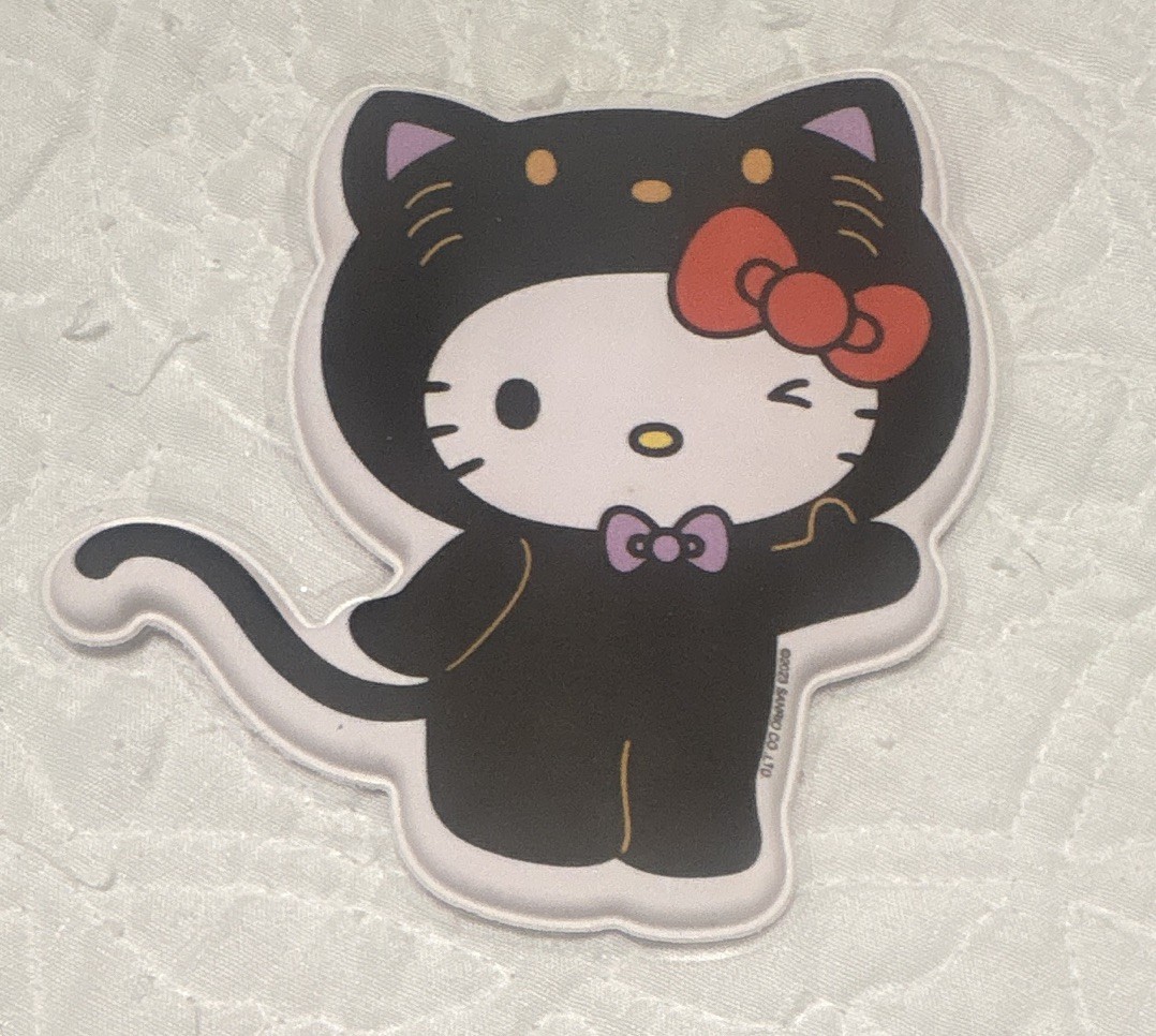 Pipsticks Hello Kitty Black Cat Big Puffy Sticker Sanrio Halloween- Rare Pipsticks Hello Kitty Black Cat Big Puffy Sticker Sanrio Halloween- Rare