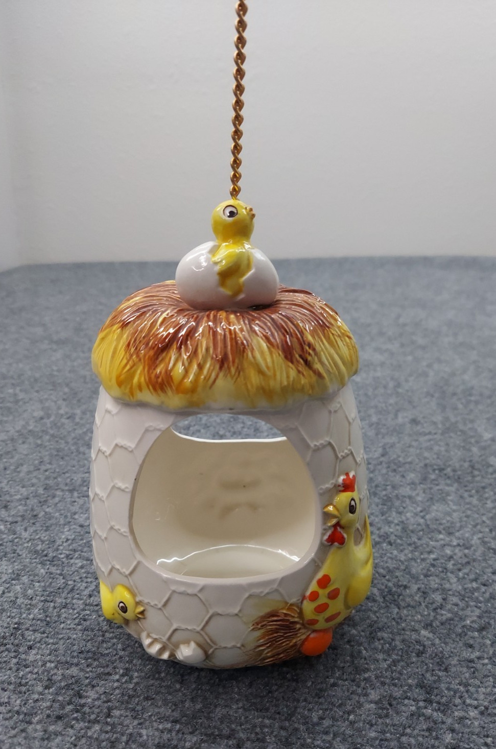 Vtg Sears Roebuck Ceramic Chicken Little Birdhouse 70s MCM Scrubby Planter Hen