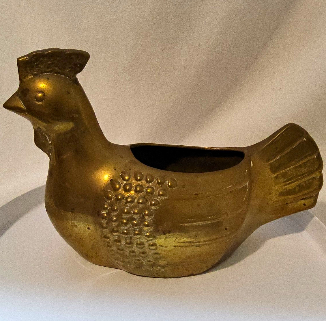Gold Brass Metal Chicken Planter Gold Brass Metal Chicken Planter