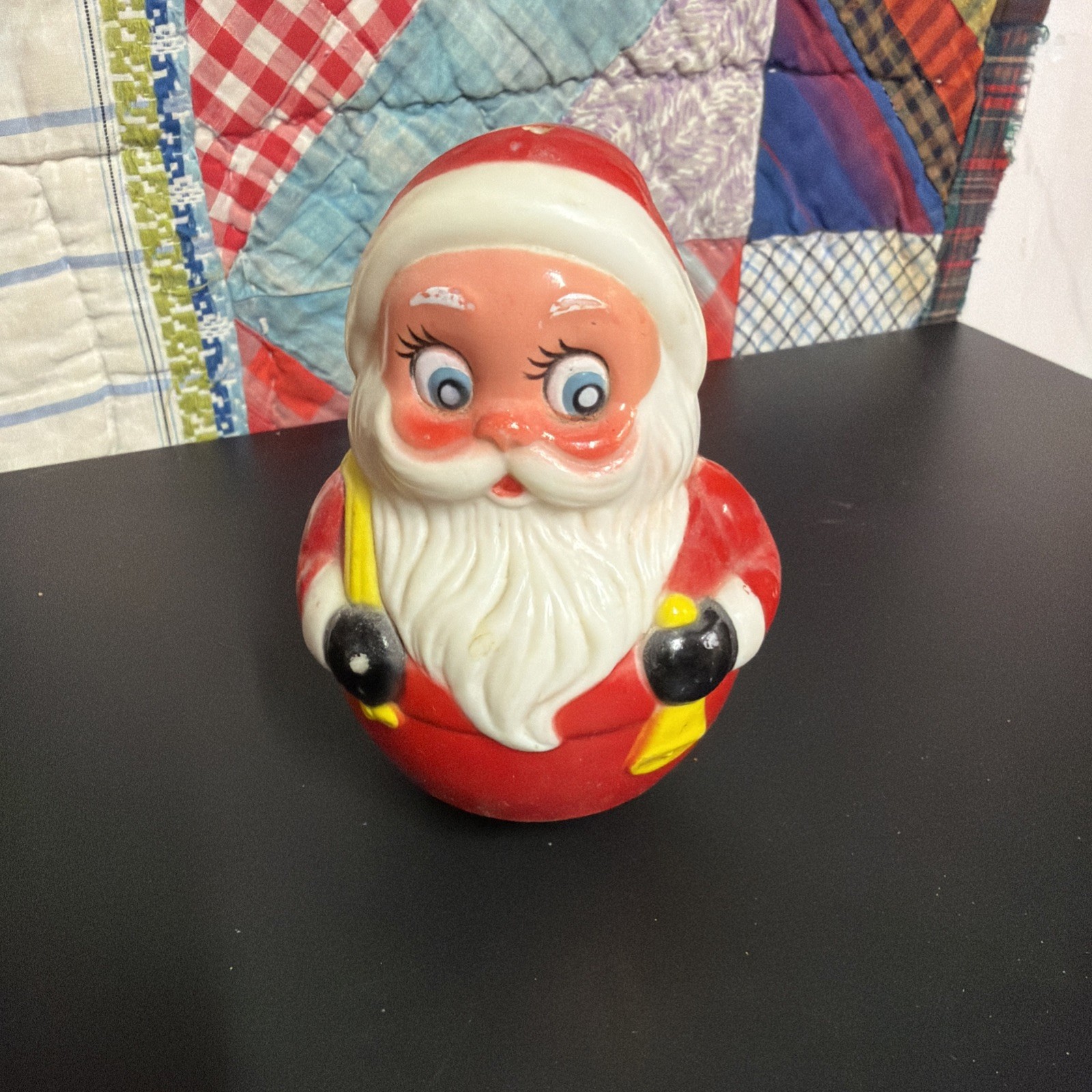 Vintage 1960s Kiddie Products Roly Poly Santa Claus Christmas Toy MCM Kitschmas
