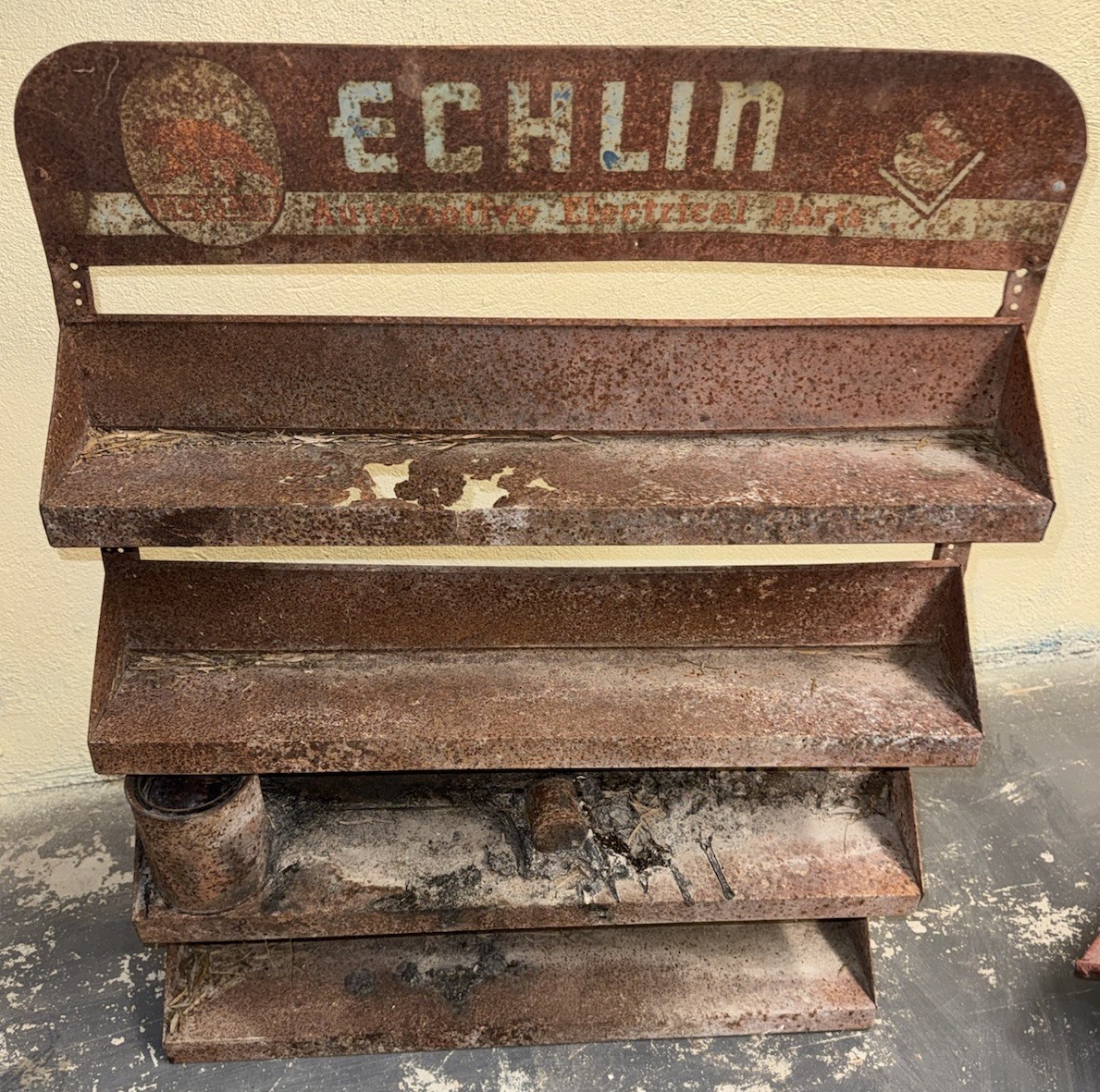 Echlin Automotive Electrical Parts Metal Display Rack Shelf Gas Oil Shop Sign