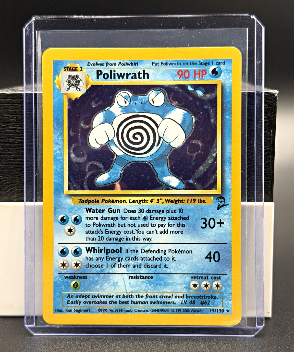 2000 Pokémon Neo Discovery Poliwrath Holo 15/130 NM VINTAGE
