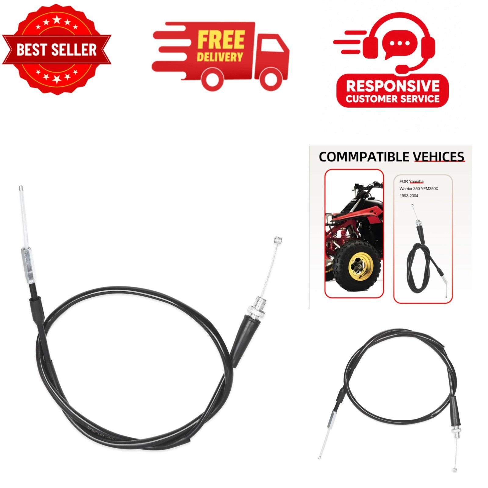 Yamaha Warrior 350 YFM350X Throttle Cable 1993-2004 3GD-26311-01-00 Yamaha Warrior 350 YFM350X Throttle Cable 1993-2004 3GD-26311-01-00