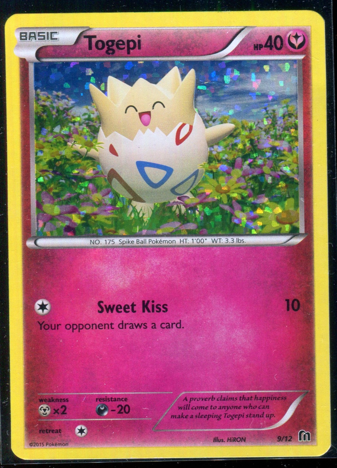 Togepi 9/12 McDonald's 2015 Confetti Holo Promo RARE English Pokemon Card TCG LP