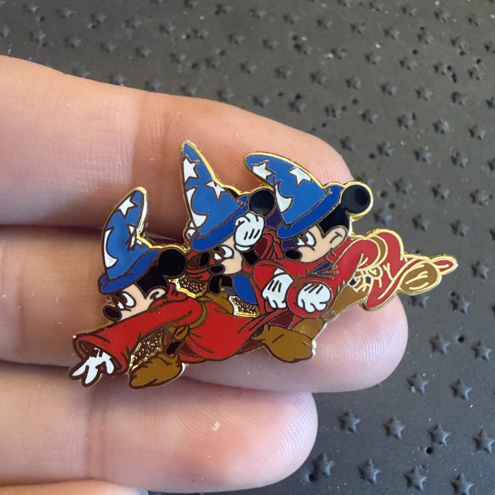 Vintage Disney Three Sorcerer Mickeys Casting a Spell Fantasia pin 188184