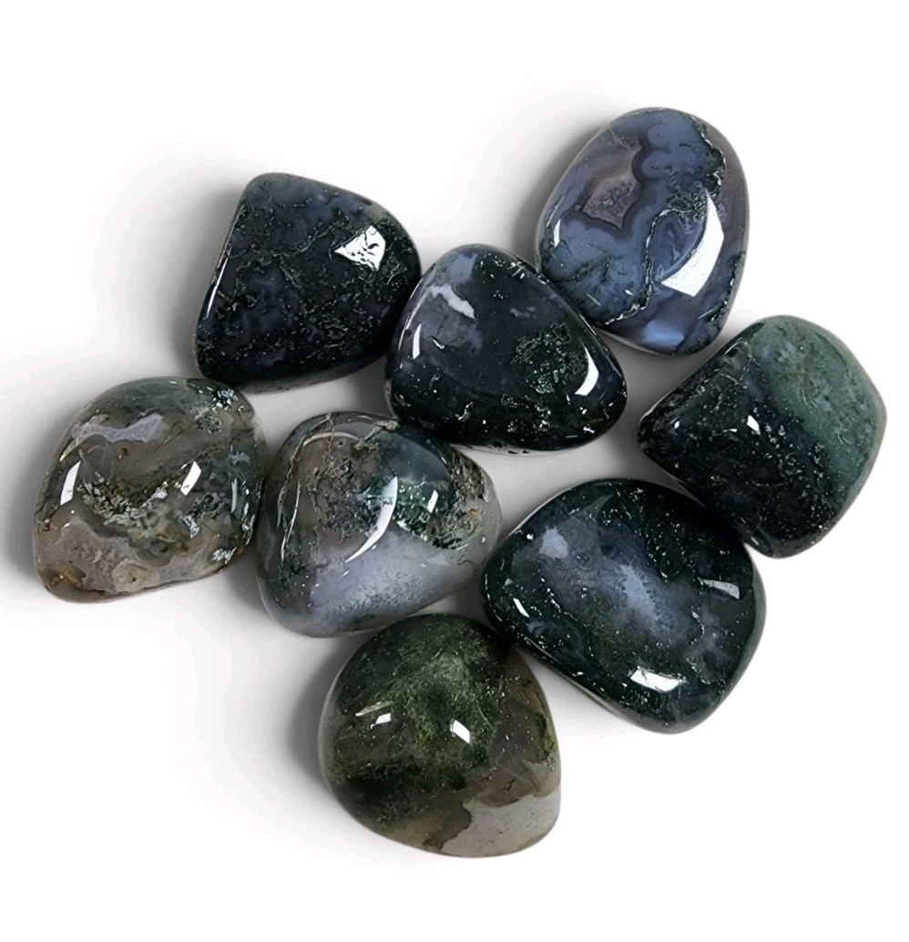 Moss Agate Polished Stones Brazil 85.3 grams Moss Agate Polished Stones Brazil 85.3 grams