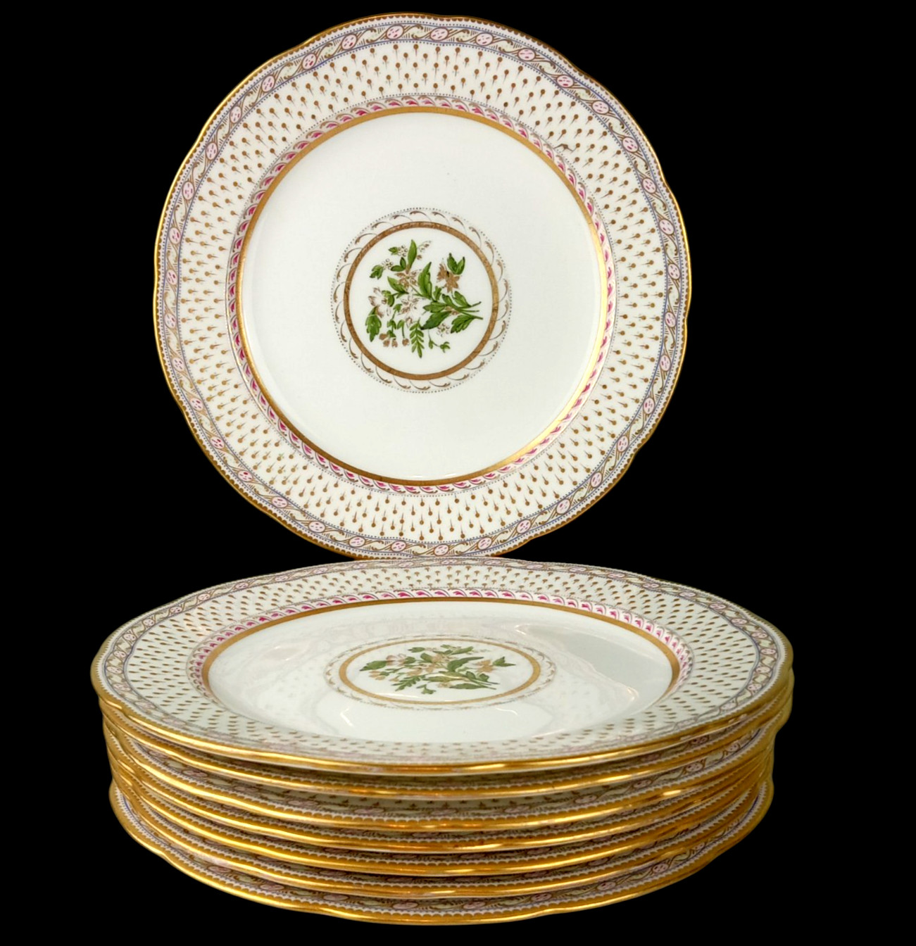 Set  8 Antique CAULDON  9 1/2