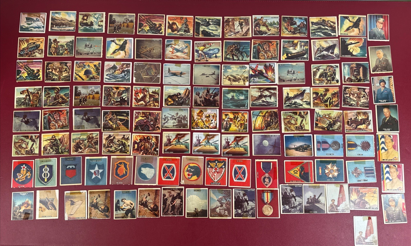 lot of 109,  1950 Topps Freedom’s War Cards  low grades