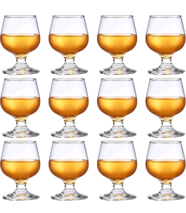 Qunclay 12 Pcs 3.5oz Shot Glass Cups Whiskey Bourbon Tasting Glasses Clear Small