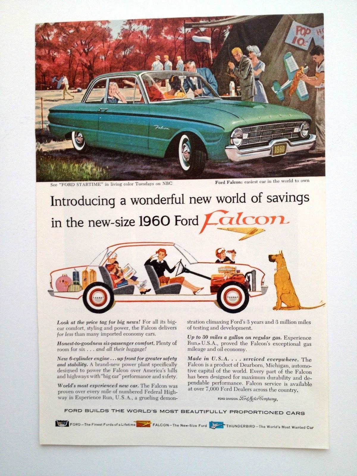 1960 Ford Falcon Print Ad Wonderful World Savings