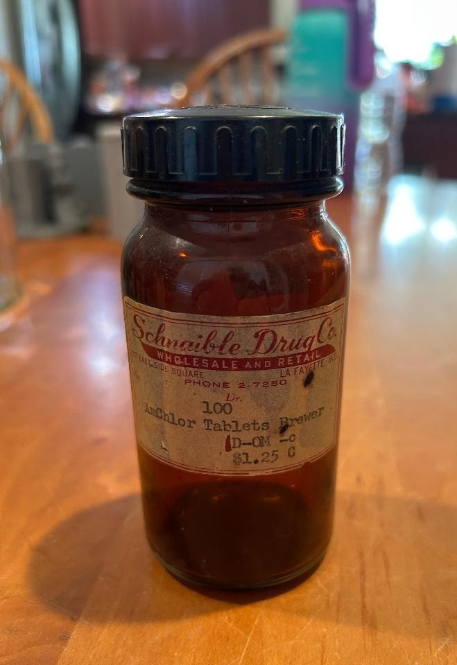 Parke Davis & Co 1930,s  Vintage Antique Amber Pharmaceutical , Schnaible Drugs