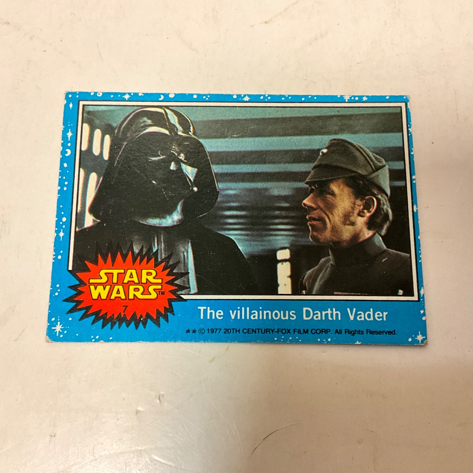 Vintage 1977 Topps Star Wars #7 The Villainous Darth Vader Rookie Series 1