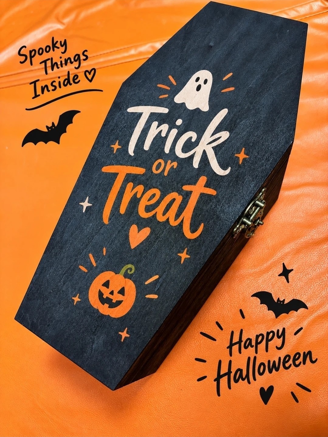 Halloween Treat Wood Box Trick or Treat