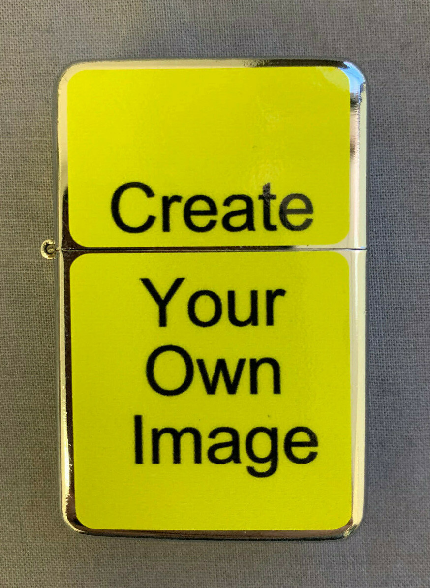 Custom Create Your Own Image DOUBLE SIDED Flip Top Oil Lighter Windproof