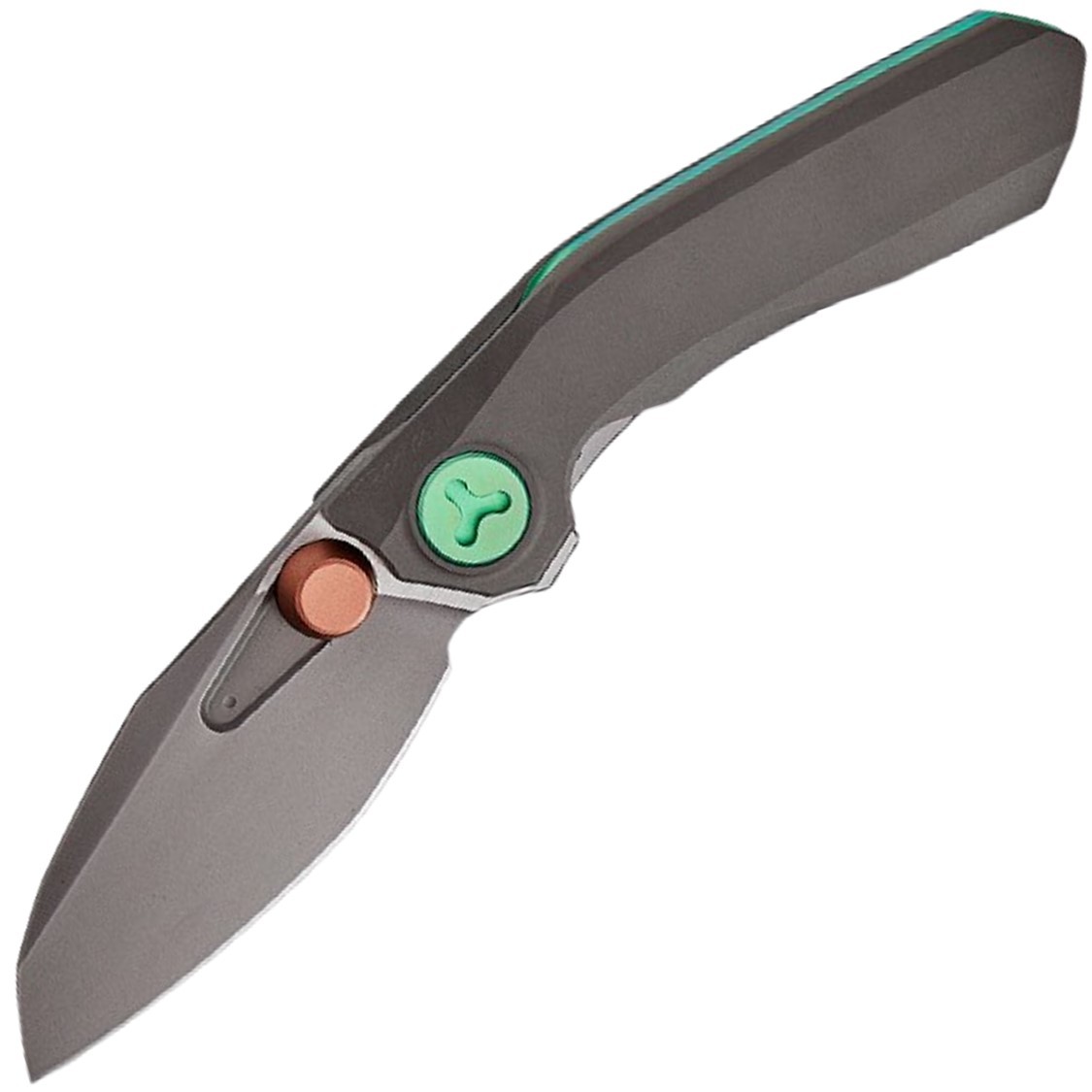 Reate Knives VK-FROK Framelock Dark Bead Blast Titanium Folding Elmax Knife 261
