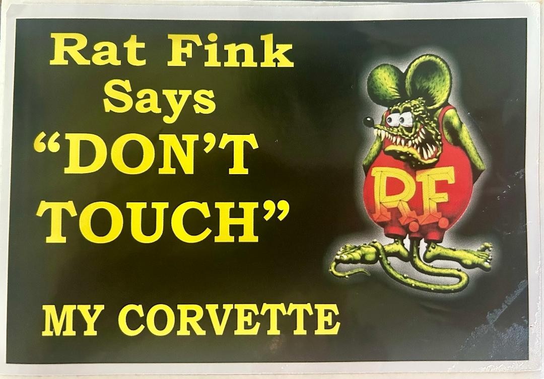 CORVETTE RAT FINK  RAT ROD HOT ROD BIKER MOTORCYCLES TOOLS GUNS STICKER 4in.