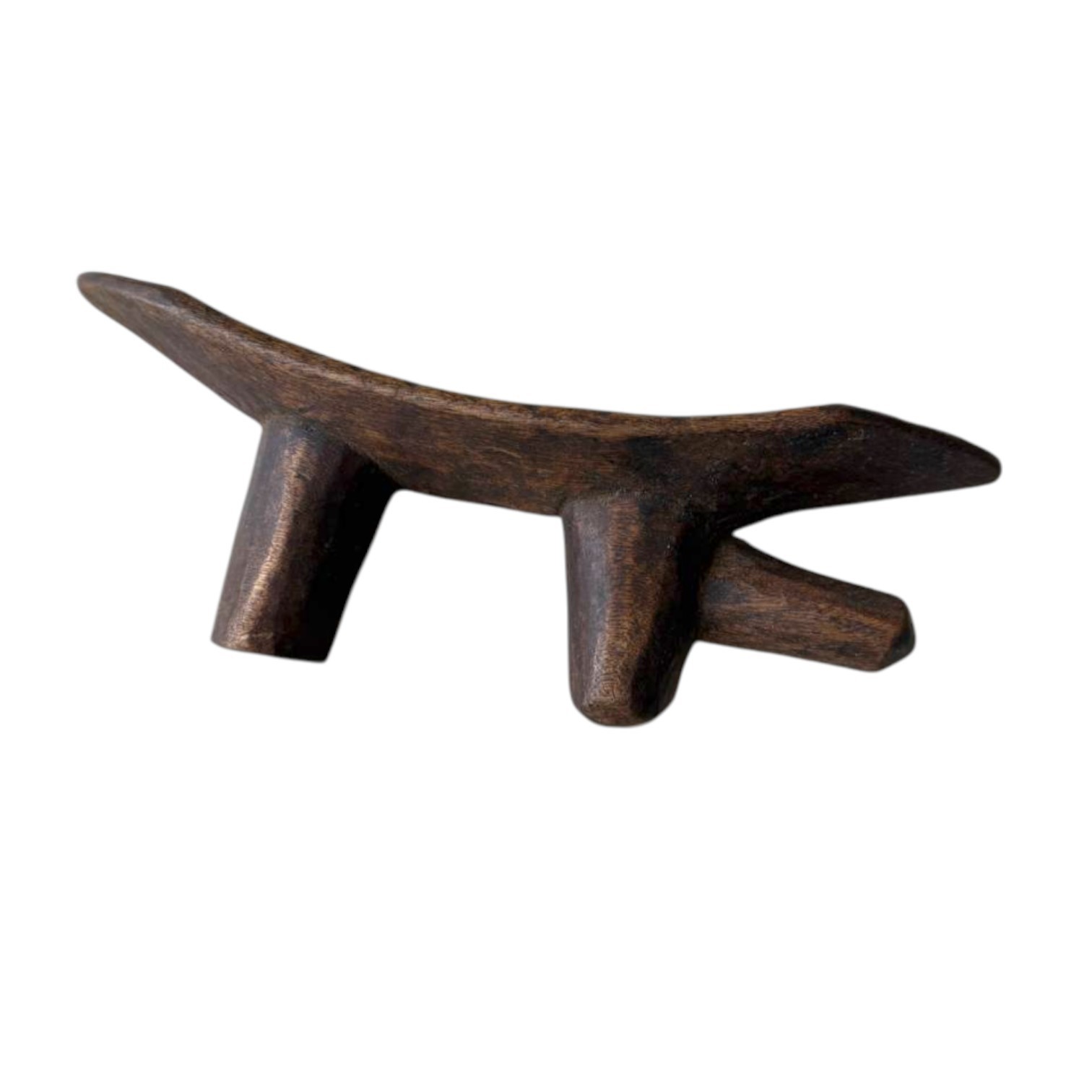 Old Ethiopian Wooden Headrest – Hand-Carved African Tribal Pillow
