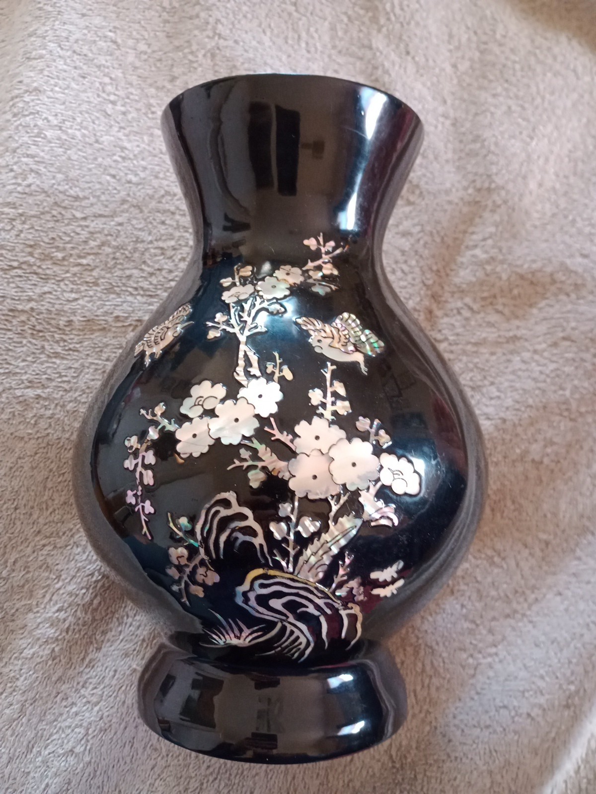 Korean Laquerware Case Mother Of Pearl Accents