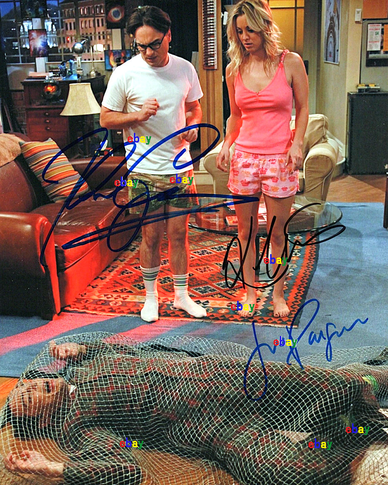 JIM PARSONS KALEY CUOCO JOHNNY GALECKI SIGNED REPRINT THE BIG 8