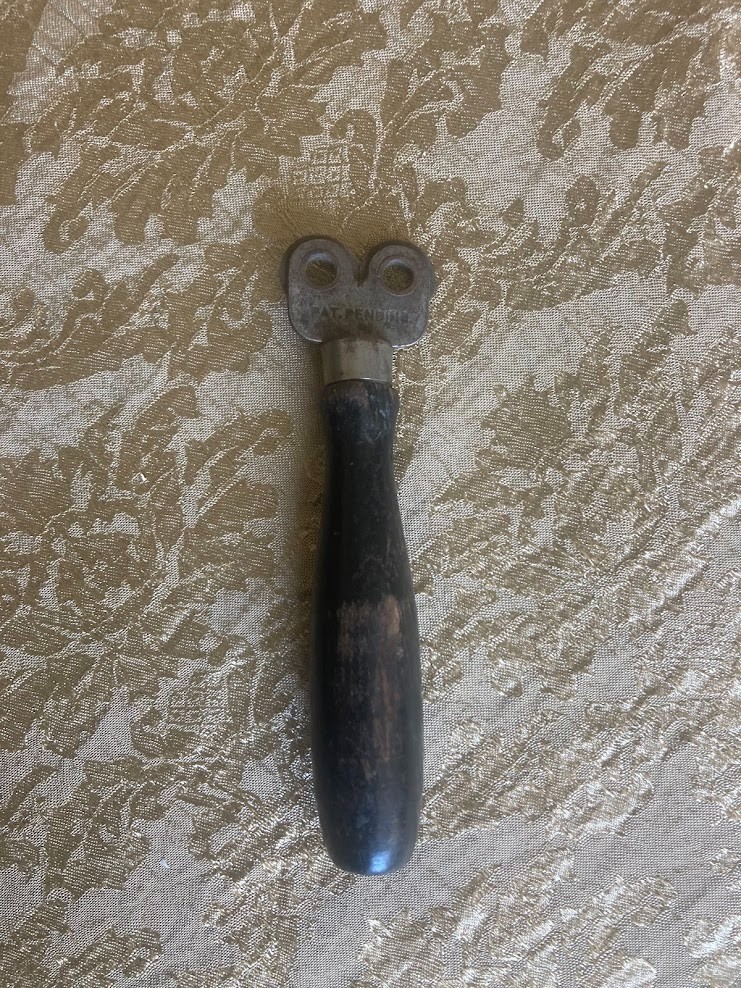Antique Dual Wheel Knife Sharpener Tool Wood Handle Pat Pending Vintage 5.25\