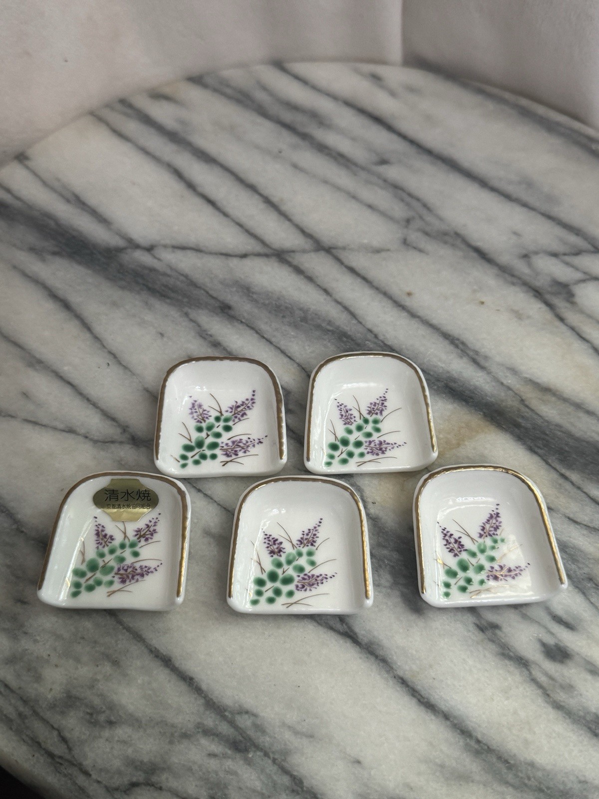 Vintage Japanese Hagi Ware Chopstick Rests Set of 5, New in Original Box Vintage Japanese Hagi Ware Chopstick Rests Set of 5, New in Original Box