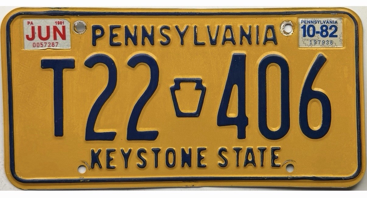*BARGAIN BIN*  1982 Pennsylvania License Plate #T22-406
