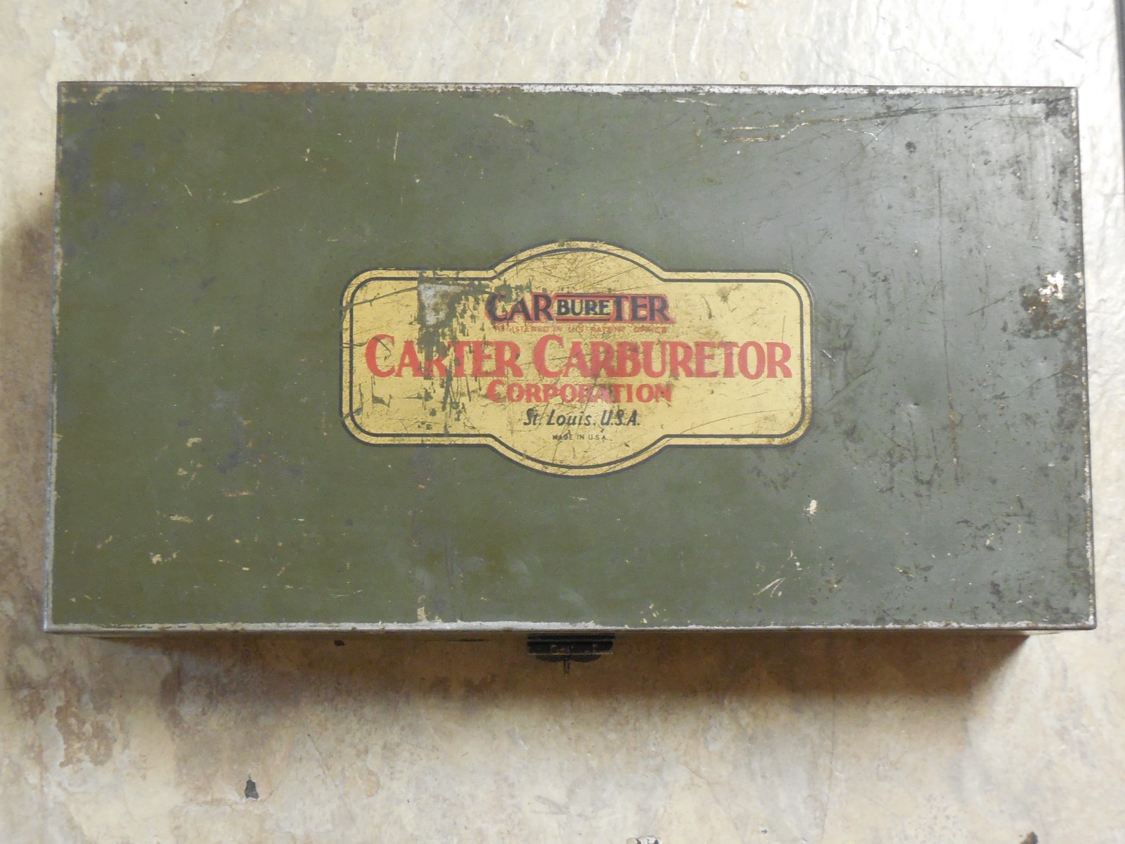 Vintage Carter Carburetor Tool Kit “CAR bureTER” Metal Case With Tools