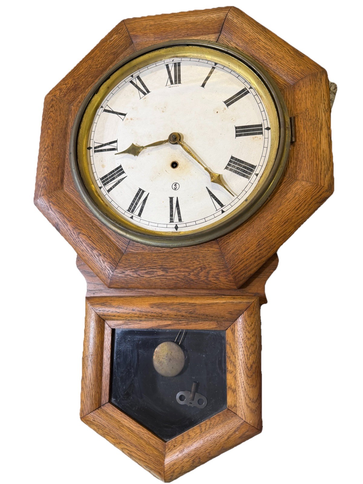 Antique Early W.M.L. Gilbert Keyhole Regulator Wall Clock - Not Working