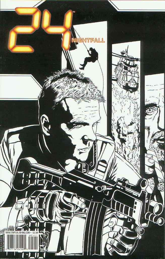 24: Nightfall #5B VF/NM; IDW | Based on TV Series B&W Variant - w/Bag+Board