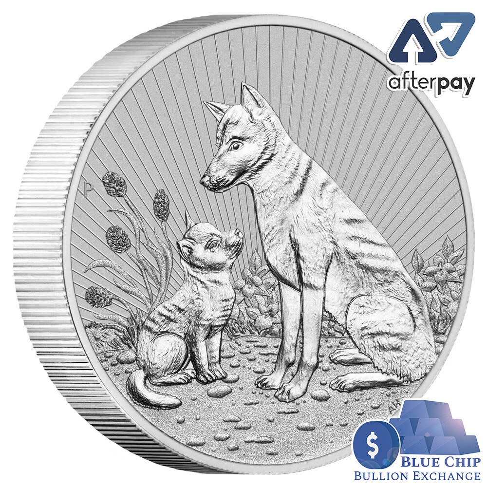 2022 $2 Mother and Baby Dingo 2oz Silver Piedfort Bullion Coin In Pouch