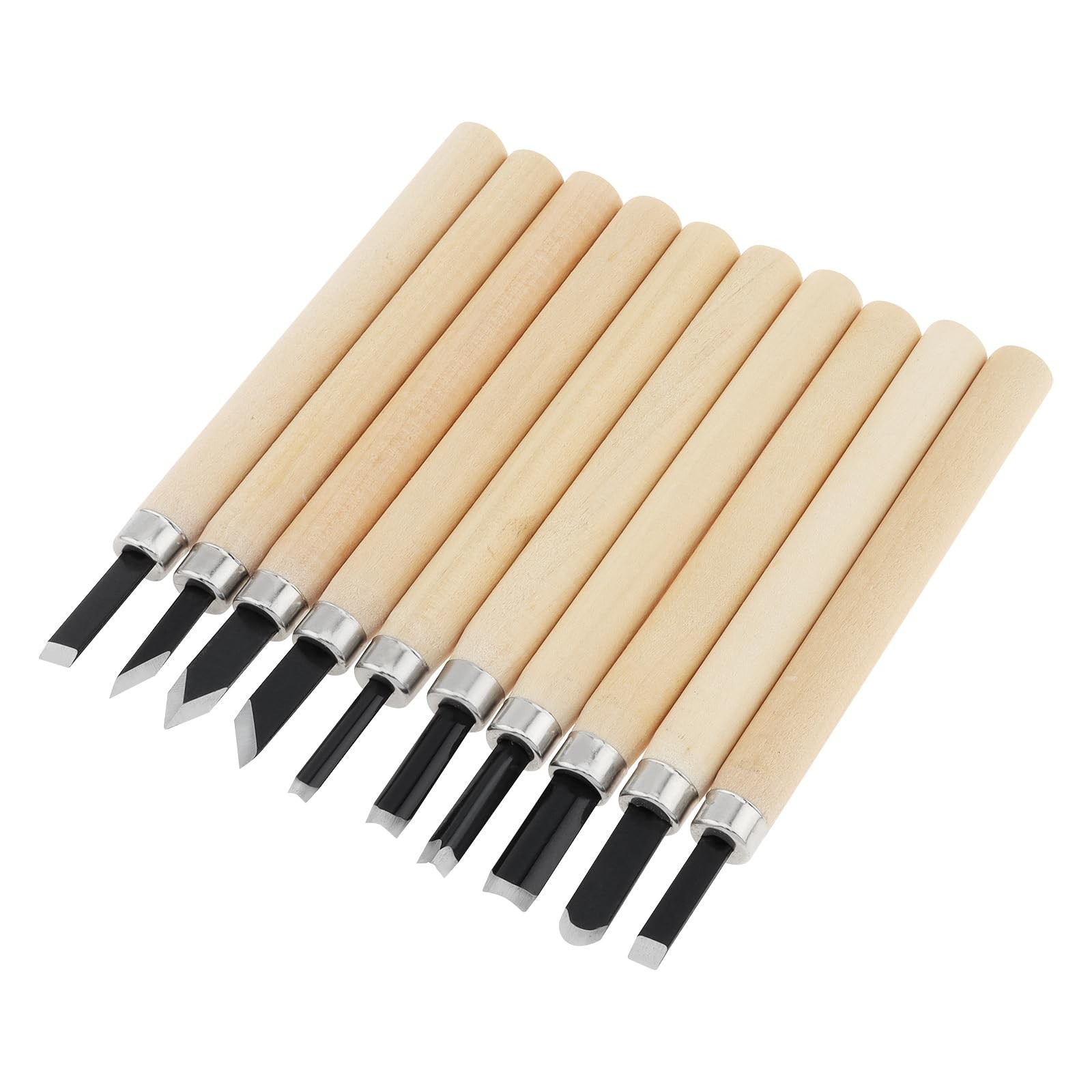 10-Piece Professional Wood Carving Chisel Set - High Carbon Steel Tools