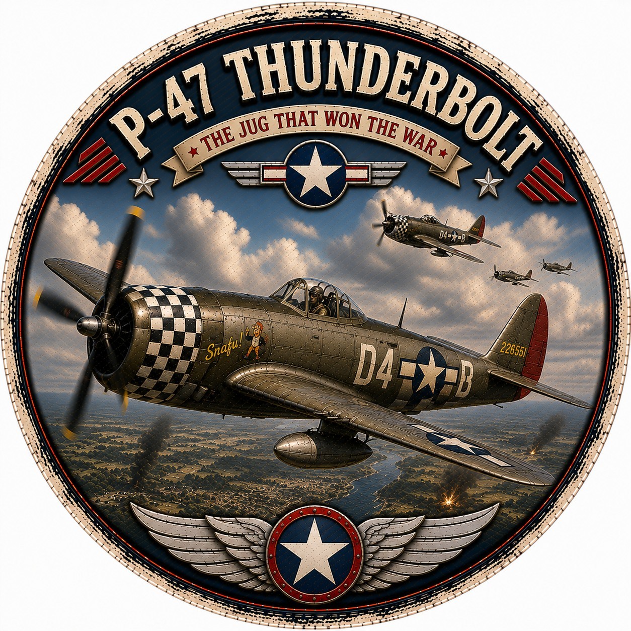 P-47 Thunderbolt Airplane - Metal Sign