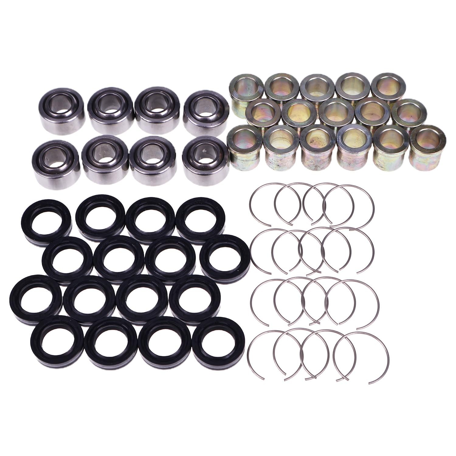 Front Lower Upper A-Arm Bearings Bushing Kit Compatible with Honda Sportrax T...